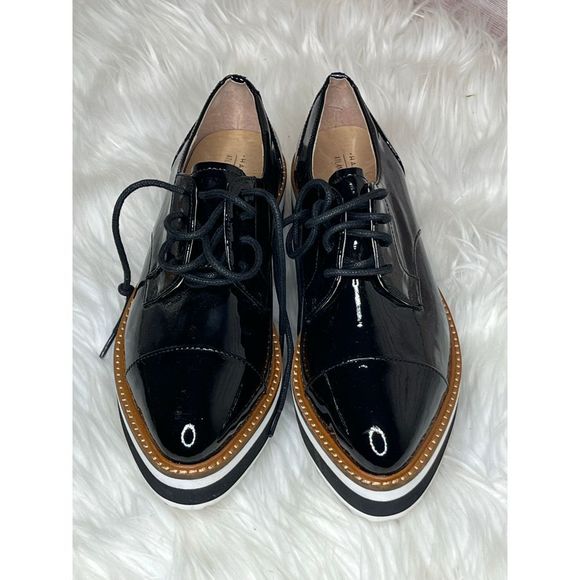 Halogen Shoes - Women’s Halogen Atlantic Pacific Gabriela Oxford Platform Black Leather